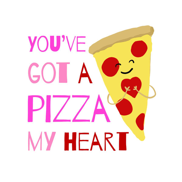 The Holiday Aisle® Pizza Heart Valentine On Canvas Print - Wayfair Canada